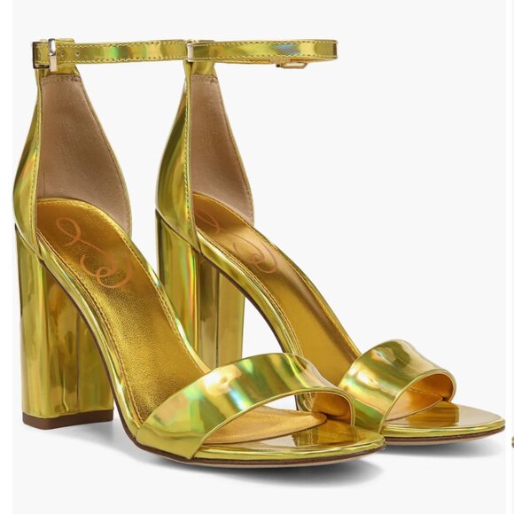 NEW SAM EDELMAN Yaro Ankle Strap Sandal Color: Mimosa Gold - Picture 1 of 7